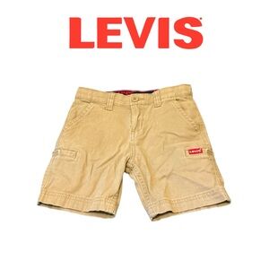 Levi's Boy's Size 7 Khaki Youth Twill Pockets Adjustable Waist Cargo Short